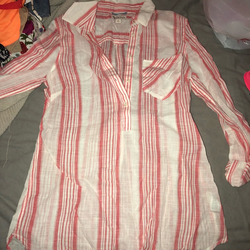 Half button down blouse